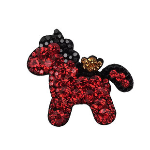 韩版新年满钻元宝小马发夹高级感侧边发卡发饰个性时尚彩钻小夹子