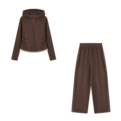 XWI欣未休闲风假两件卫衣裤套装女秋冬修身显瘦巨好看穿搭一整套