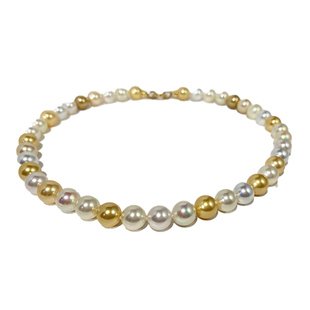 素颜神器！南洋白蝶皇后珍珠项链澳白金珠混彩人造海水珠秋冬爆款