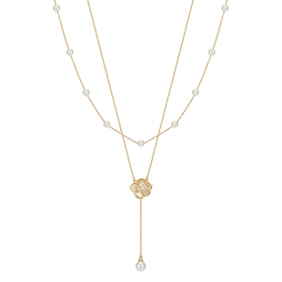 阿吉豆项链女山茶花专柜同款手串高级感气质双层叠戴珍珠手链耳环