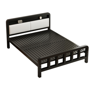 铁艺床双人床家用1米5加粗加厚铁床宿舍学生不锈钢单人床架铁架床