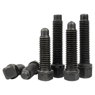 铁黑方头顶丝刀架机米螺钉带垫凸端紧定螺丝GB83止付螺栓M12-M20