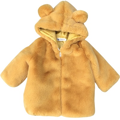 仿兔绒外套男女童加厚冬季棉衣