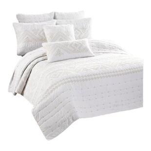 外贸双面纯棉法式绣花韩国轻奢高级床盖绗缝被三件套四季通用床单