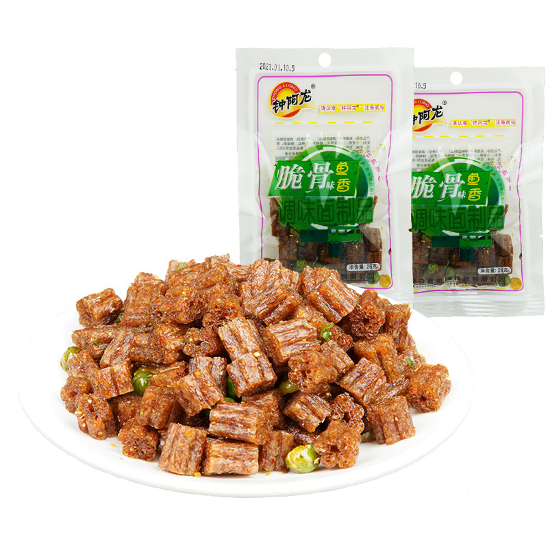 钟阿龙脆骨20g青豆辣条面筋食品8090怀旧食品零食鱼香味脆骨包邮