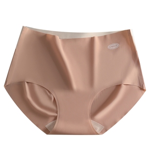 4条女士内裤女生夏季无痕纯棉裆冰丝2025新款裤头中腰不卡裆蜜桃