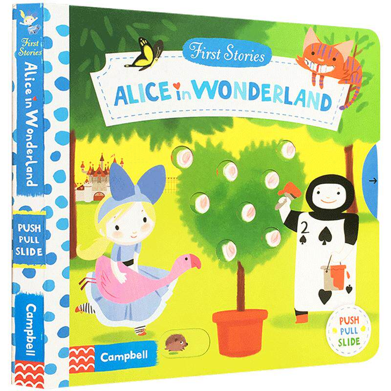 英文原版First Stories系列Alice in Wonderland爱丽丝梦游仙境经典童话系列纸板操作活动书 翻翻故事书亲子共读读物启蒙1-5岁