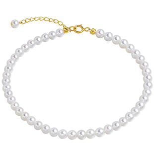 黛米珠宝 露茜 4-5mm正圆极光小天女akoya光泽珍珠手链18K金手串