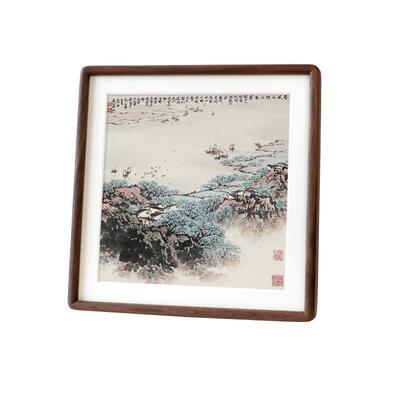 黑胡桃木实画框榫卯字画书法装裱