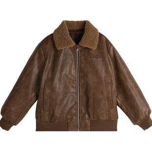 布丁哈鲁童装冬装女童外套2026秋冬季新款儿童洋气加绒皮衣夹克