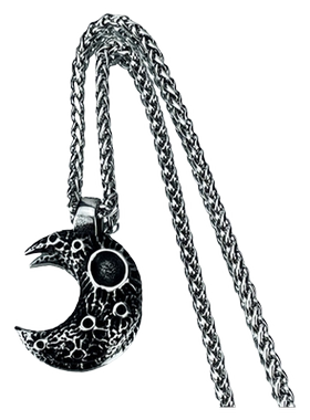 双面可戴男女复古钛钢月亮项链