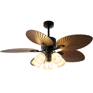 高端大气高级客厅餐厅静音中古风法式复古风扇灯美式吊扇灯侘寂风