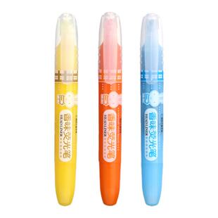 米菲水果香味荧光笔21003学生用手账专用绘画标记号笔记标重点背书神器彩色银光笔糖果色蓝色绿色黄橙色彩笔