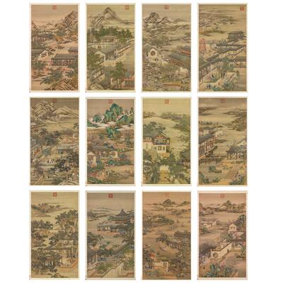 驿墨阁郎世宁十二月月令图国画