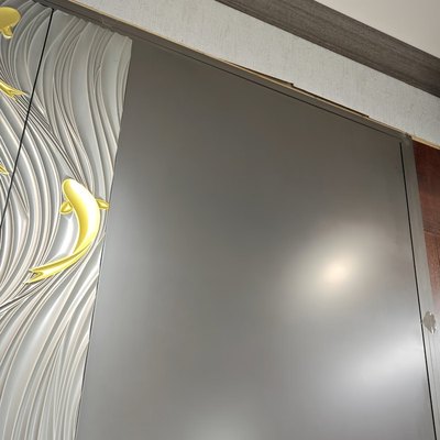 年年有余中式风格精雕铸铝门滑盖拉手嵌入式指纹锁装甲门防盗门