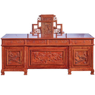 红木办公桌台组合刺猬紫檀中式大班台非洲黄花梨老板写字书桌实木