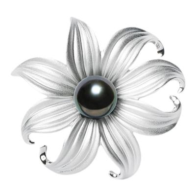 GiO珠宝大溪地黑珍珠胸针正圆