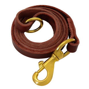牛皮牵引绳中大型犬真皮大狗狗绳防咬断德牧马犬拉布拉多金毛专用