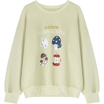 LAGOGO可爱蘑菇贴布绣宽松卫衣
