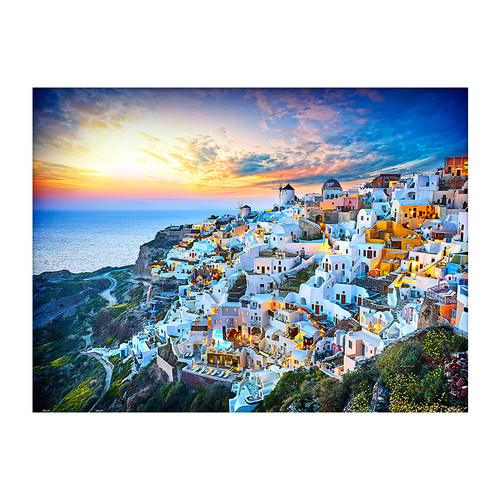 3D-JP平面塑料拼图1200片风景客厅墙面装饰画希腊晚霞之美H2073