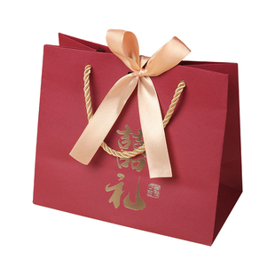 结婚手拎手提袋喜糖袋子中式婚礼回礼伴手礼袋订婚回礼袋婚庆用品