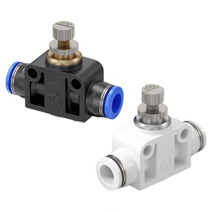气动气管PA节流阀可调节流量快插接头管道节流阀LSA-06/08/10/12
