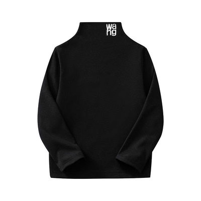 自发热德绒儿童半高领保暖打底衫高领加绒秋衣洋气男女童内搭上衣