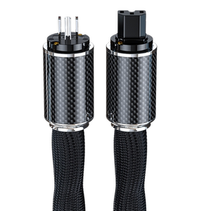 台湾进口4000碲铜镀铑220V音响功放解码碳纤维美标电源线插头插尾