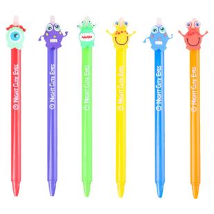 （秒）风景0.5mm中性笔卡通怪兽钢笔晶蓝可替换芯摩擦笔办公练字