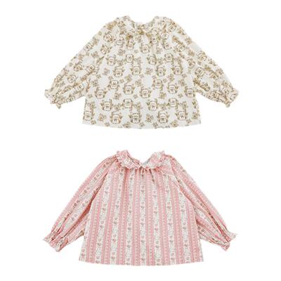 幼悠女童萌宠童话数码满印娃娃衫2026春秋甜蜜可爱木耳花边衬衫潮