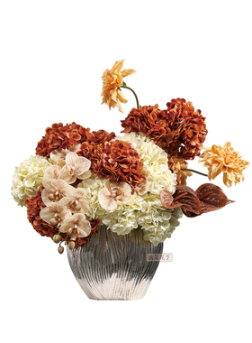 妖及现代手工绣球仿真花艺摆件