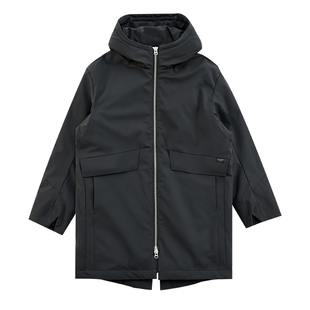 朴术男装冬季新款高级感黑色连帽白鸭绒防风御寒宽松休闲羽绒服男