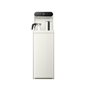 美的茶吧机家用2025新款客厅饮水机烧水全自动米白奶油风智能立式