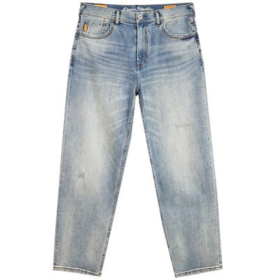 907杰克琼斯秋舒适宽松水洗猫须时尚基础弹力牛仔裤长裤子男装士