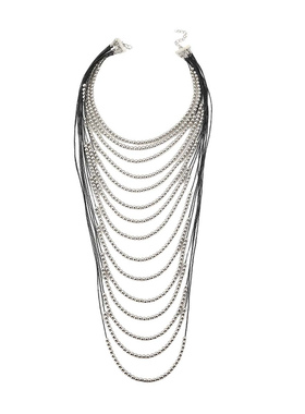欧美多层串珠长款流苏夸张项链