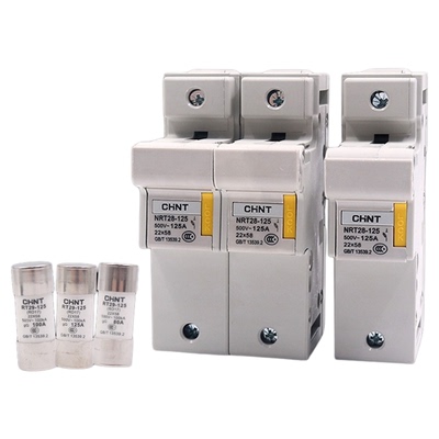 正泰熔断器底座NRT28-125家用保险丝陶瓷保险管阻燃大电流100A座