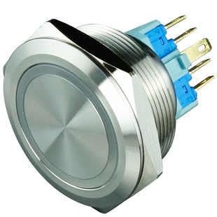 开孔m30mm金属不锈钢按钮开关 自复自锁 LED带灯一开一闭点动启动