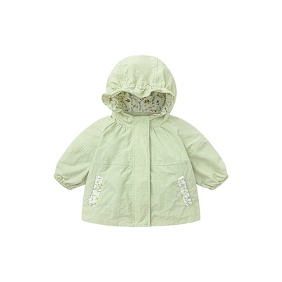 迷你巴拉巴拉女童花苞帽防风外套