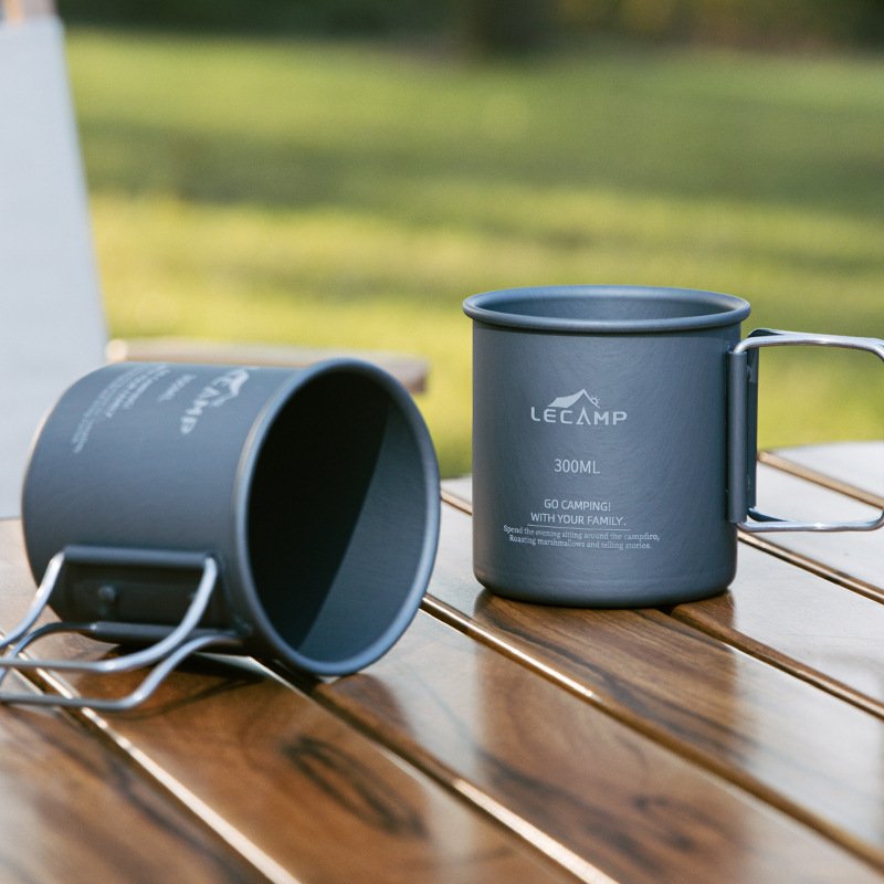 户外露营折叠水杯超轻铝合金便携式杯子野餐马克杯咖啡杯茶杯
