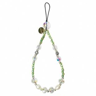 搭把手爆闪苔藓水晶mini手机挂链挂绳ccd串珠挂件包包挂饰高级感