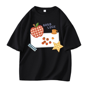 原创设计短袖t恤男夏季青少年高中生潮牌纯棉宽松体恤2025新款秋