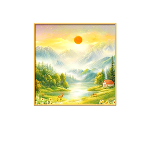 旭日东升斗柜装饰画现代简约东墙聚财山水画高档日出东方客厅挂画