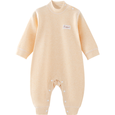 素羽佳婴儿中高领连体衣秋冬纯棉