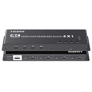 kvm切换器四进一出4k超高清hdmi无缝切换分屏分割4宫格4进1出热键切换同步穿越屏六九16分割王视HDKVM401S