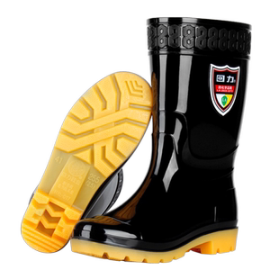 回力雨鞋男款高筒耐酸碱水靴胶鞋防滑中筒套鞋男加绒加厚水鞋雨靴