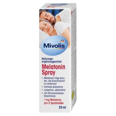 欧洲直邮Mivolis褪黑素喷雾25ml睡眠喷雾柠檬香舒压安稳睡觉便携