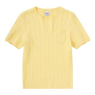 GOLF高尔夫女装25夏季新款短袖针织衫透气休闲百搭套头圆领T恤女