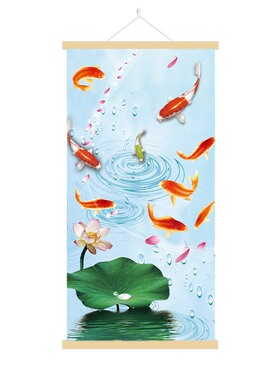 九鱼图招财玄关画装饰画九鱼归堂