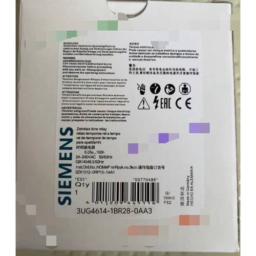 询价下单3UG4614-1BR28-0AA3  时间继电器 可开发票