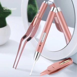 挖耳勺不锈钢USB充电发光耳镊子掏器可视套装 勺 耳屎耳勺耳套装